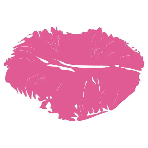 Beijo de batom rosa —  Vetores de Stock