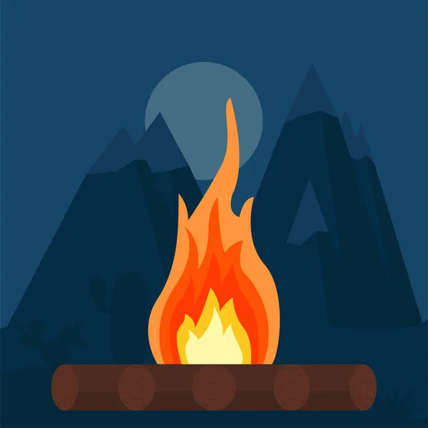 화재 모닥불 아이콘 — 스톡 벡터