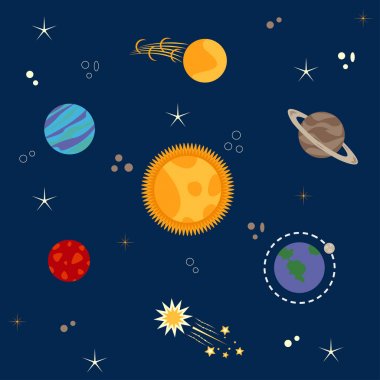 Solar system, planets clipart
