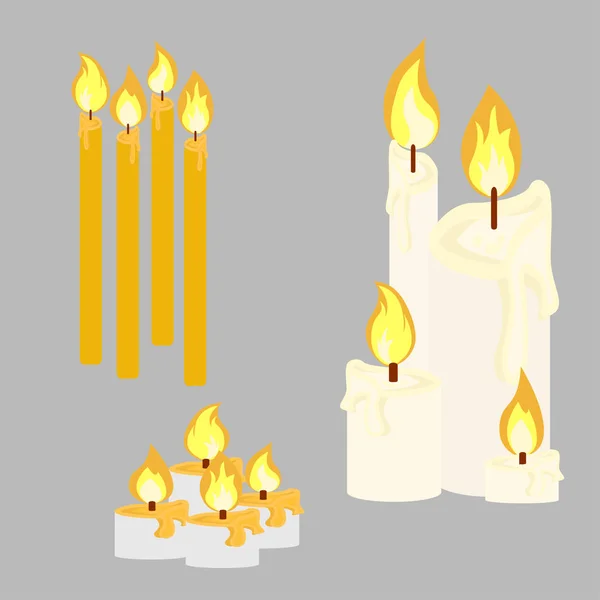 Svíčka s ohněm — Stockový vektor