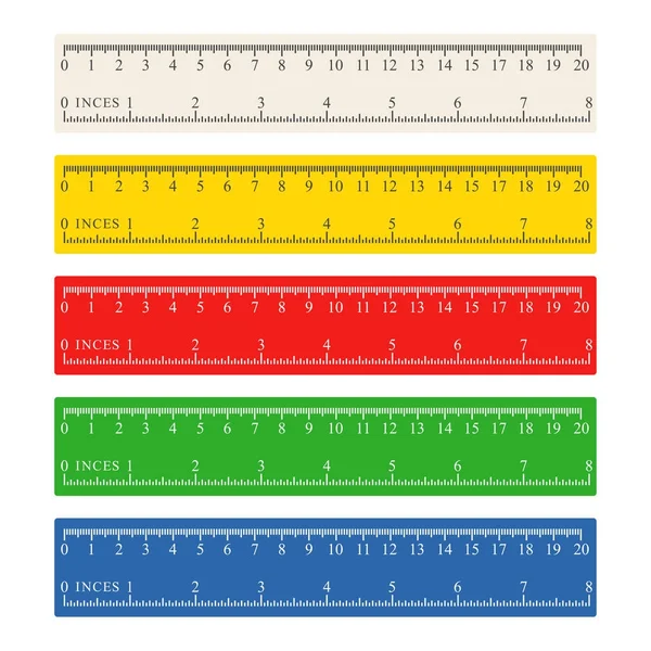 Juego de reglas de medición de color — Archivo Imágenes Vectoriales