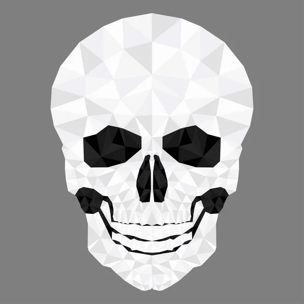 Tête de crâne basse poly — Image vectorielle