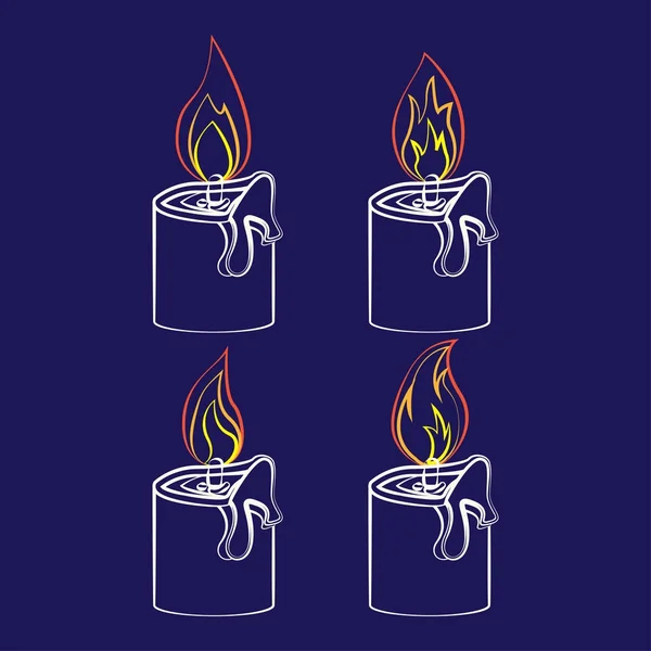 Свеча с огнем — стоковый вектор
