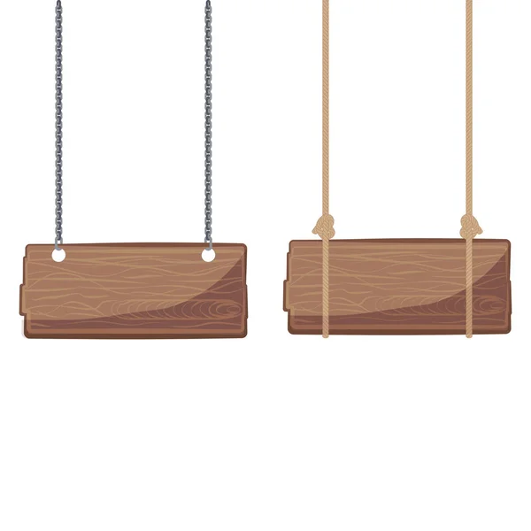 Trä skyltar hängande — Stock vektor