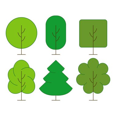 yeşil ağaçlar set