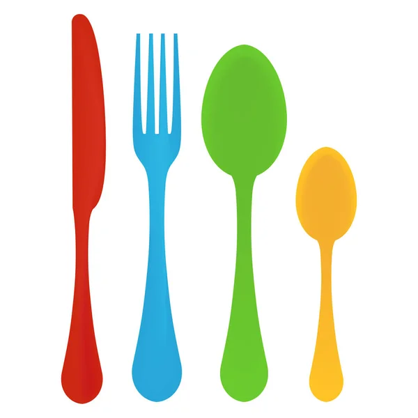 Plastic cutlery. Childrens — Stock Vector