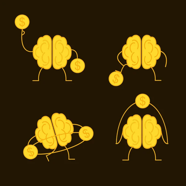 Conjunto de potencia cerebral — Archivo Imágenes Vectoriales