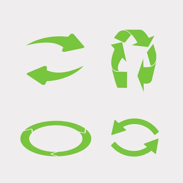 Зеленый набор вторичной переработки — стоковый вектор