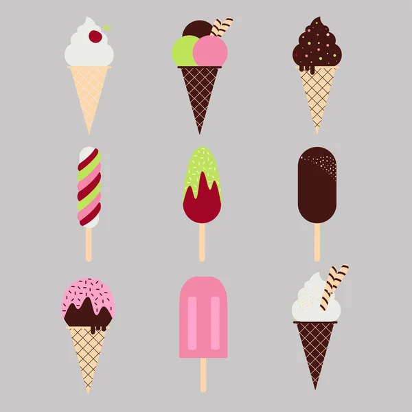 Ice cream set — Stock Vector