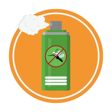 Yeşil şişede itici sprey var. Sivrisineklerden koruma