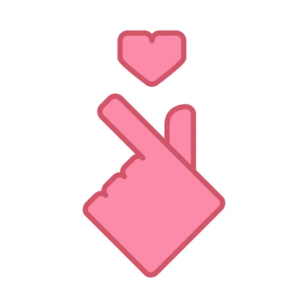 韩语爱情符号,几何图形手感浪漫的手势. 手指心脏的符号 — 图库矢量图片