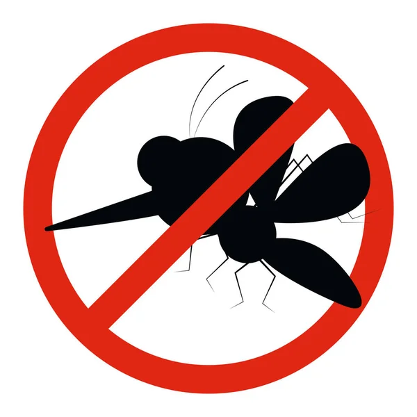 Η προειδοποίηση κουνουπιών απαγόρευε τα κινούμενα σχέδια. Κατά των εντόμων — Διανυσματικό Αρχείο