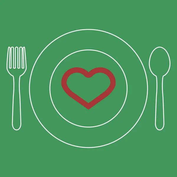 Love food style icon illustration vector heart — Stock Vector