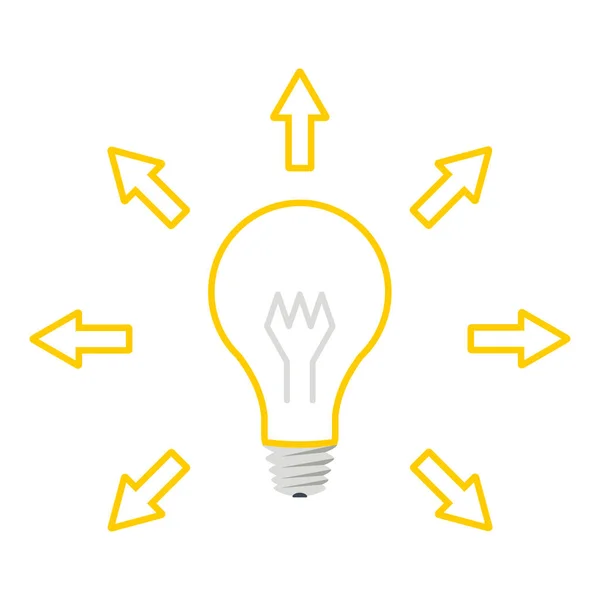 Light bulb, idea icon illumination vector design — Stok Vektör