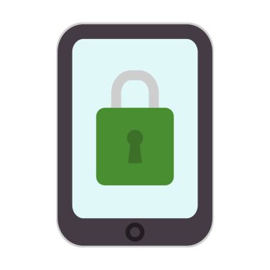 Güvenlik simgesi. Mobil kilitleme vektör telefonu