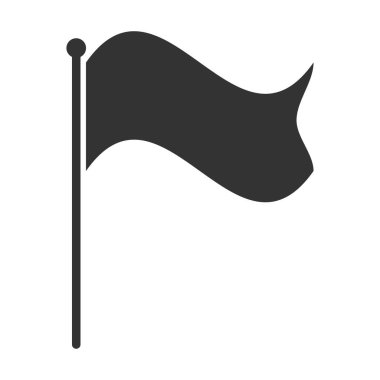 Bayrak simgesi siluet vektör tasarım şablonu çizimi