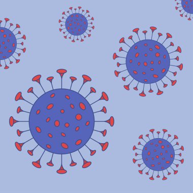 Virüs vektör çizimi. Coronavirus. Covid-19. Karantina bakterisi