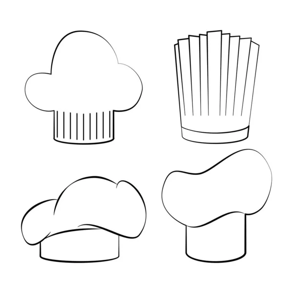 Chef chapéus ícone conjunto vetor ilustração design — Vetor de Stock