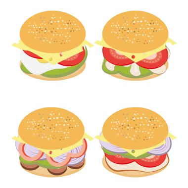 Tüm tarifi tabaka ile hamburger