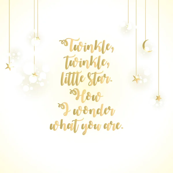 Twinkle Twinkle Little Star yazı kartı. — Stok fotoğraf