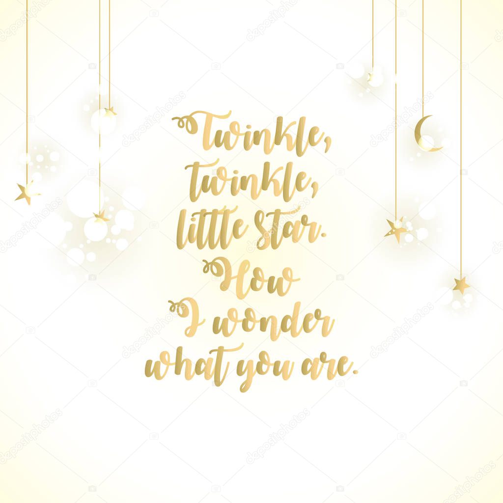 Twinkle Twinkle Little Star lettering card.