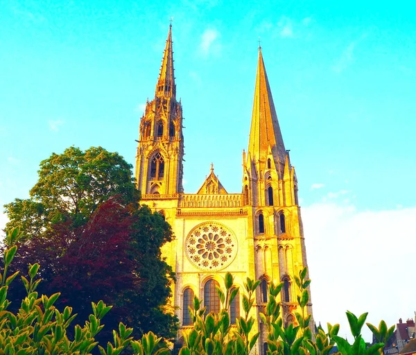Pohled Chartres Katedrály Notre Dame Chartres Ind Eure Loir Oddělení — Stock fotografie