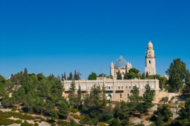 Zion Dağı'nda Dormition bir kilise görünümü, Kudüs, İsrail