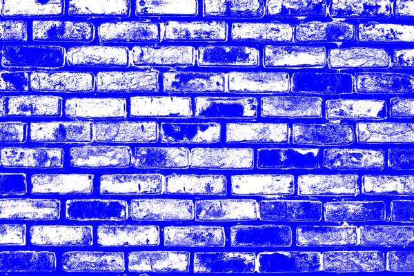 Baksteen patroon stok in de muur als een achtergrondstructuur met ingang van de blauwe kleur — Stockfoto