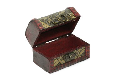 Hazine kutusu, Vintage eski depolama kutusu izole üzerinde beyaz arka plan 