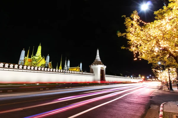 Wat pra kaew Tempio Pubblico Grande palazzo di notte, Bangkok Thailandia — Foto Stock