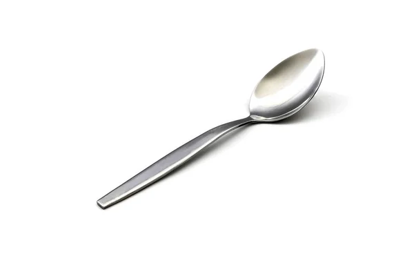 白色背景上孤立的单个简单正常勺子 — 图库照片