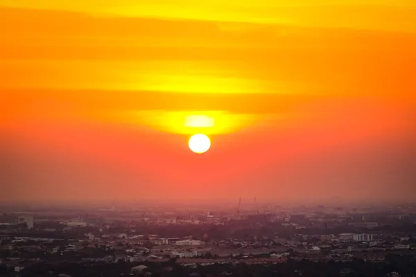 Sunrise Sunset City Selective Focus Sun — Stock Photo, Image
