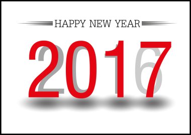 Mutlu yeni yıl 2017 metin tasarlamak vektör