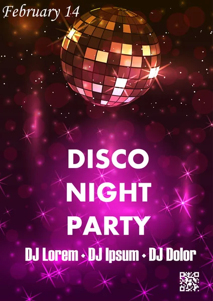Το βράδυ Χορός Κόμμα μουσική νύχτα αφίσα πρότυπο. — Διανυσματικό Αρχείο