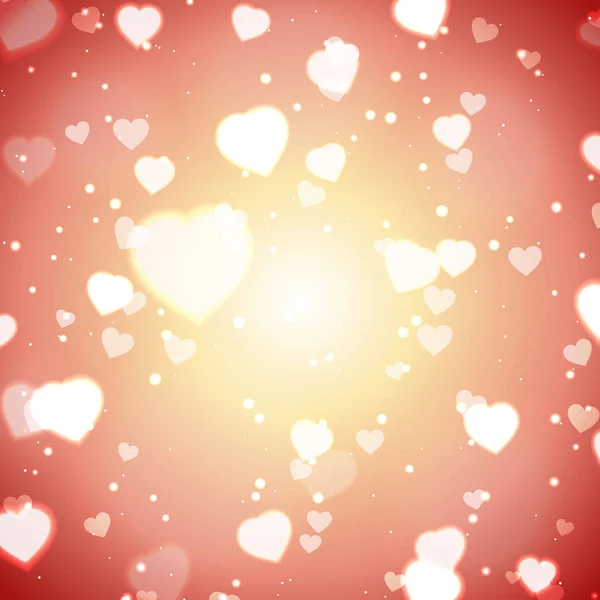 Corações suaves de brilho abstrato para Dia dos Namorados — Vetor de Stock