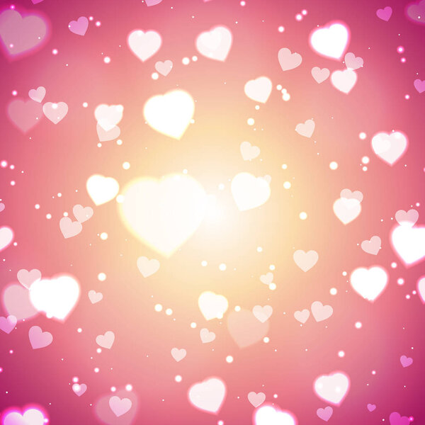 Абстрактные сияющие сердечки ко Дню святого Валентина
 