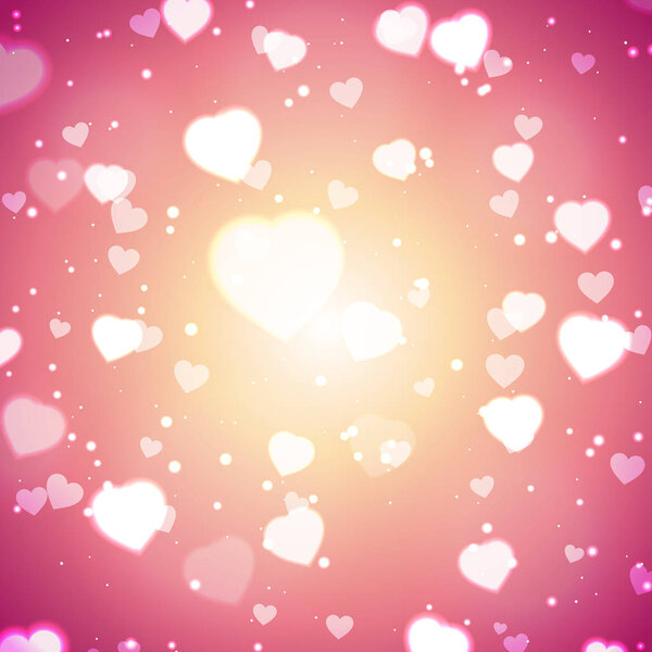 Абстрактные сияющие сердечки ко Дню святого Валентина
 