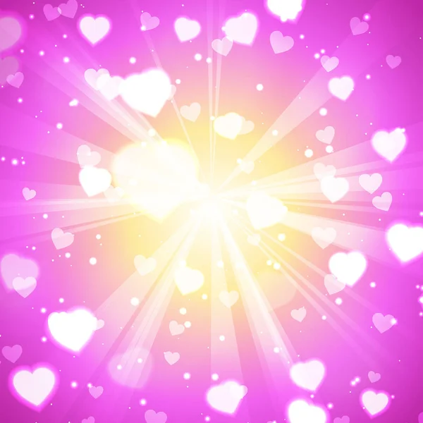 Abstrakte glühen weiche Herzen für den Valentinstag — Stockvektor