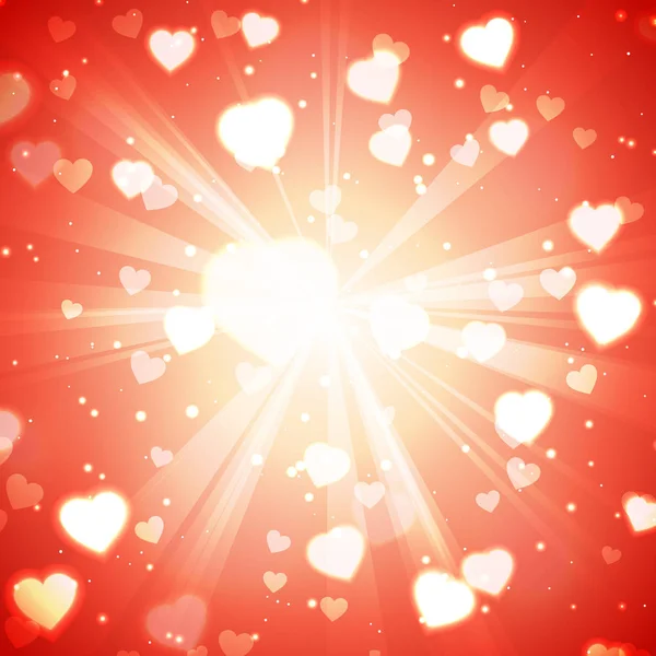 Cœurs doux brillants abstraits pour la Saint-Valentin — Image vectorielle