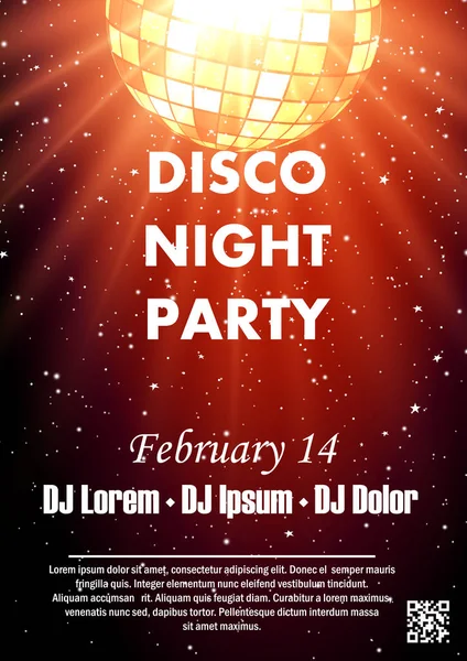 Disco night party — Stock Vector