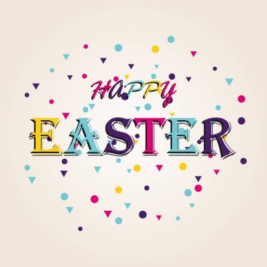 Mutlu Paskalya renkli yazı