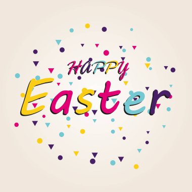 Mutlu Paskalya renkli yazı