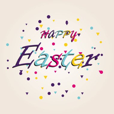 Mutlu Paskalya renkli yazı