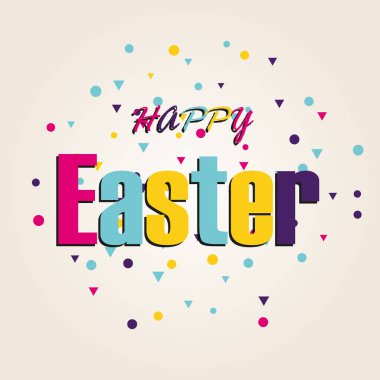 Mutlu Paskalya renkli yazı