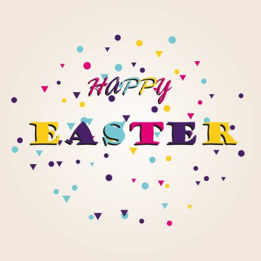 Mutlu Paskalya renkli yazı