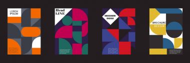 Retro geometrik tasarım kapakları. Eps10 vektör.