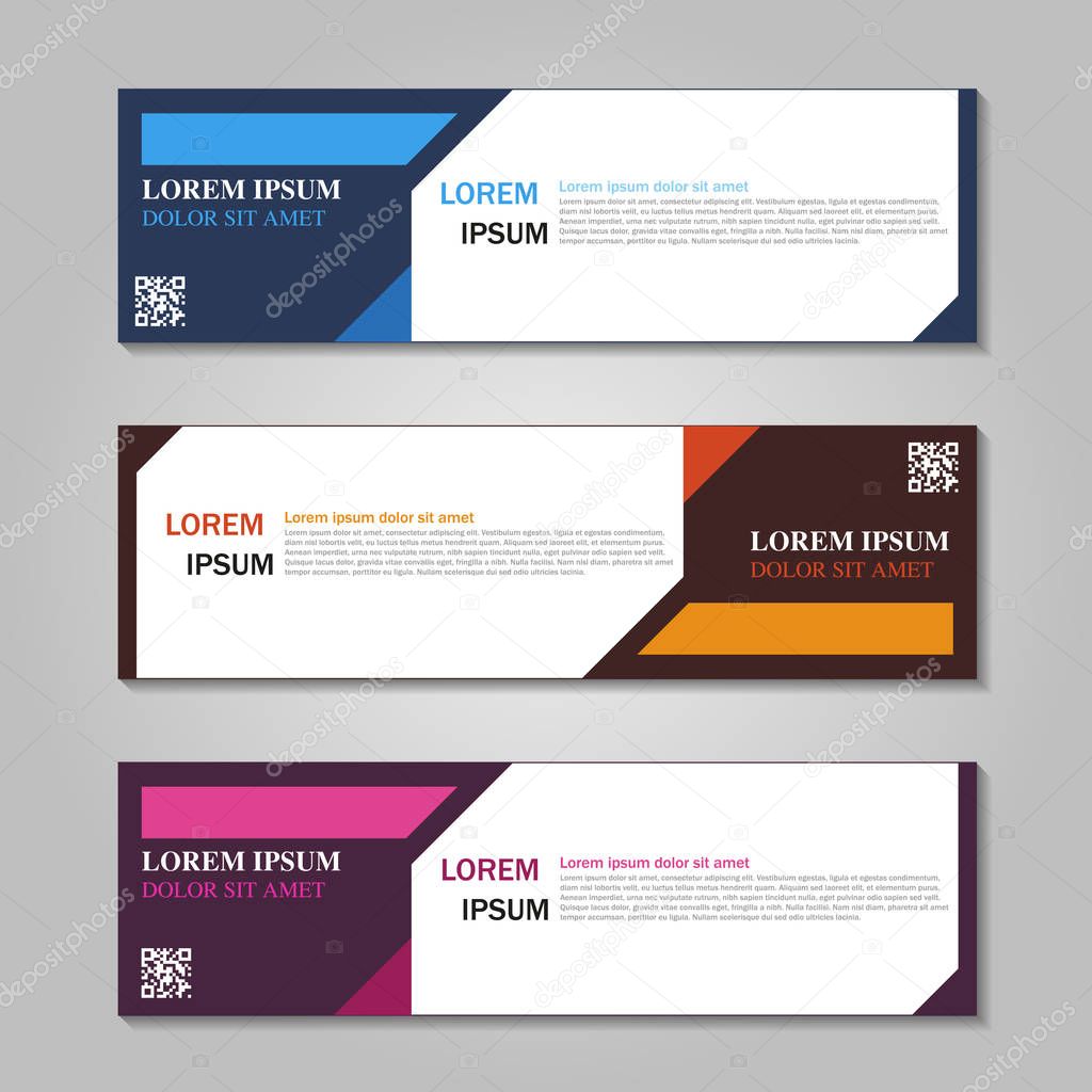 Vector abstract design web banner template. Web Design Elements - Header Design. 