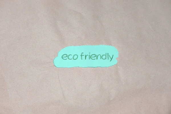 Écriture Dessinée Main Respectueux Environnement Sur Fond Papier Bleu Artisanal — Photo