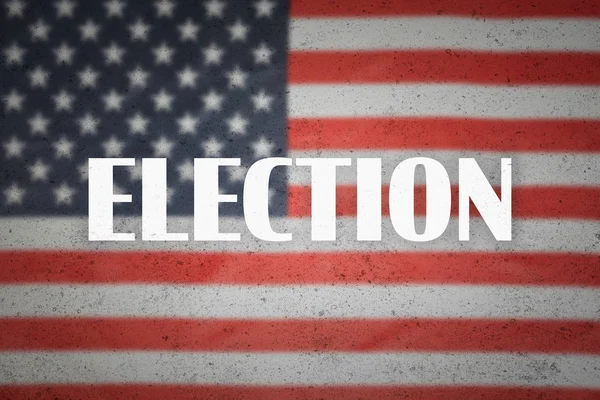 Word "Election" on the United States flag. — Stock Photo, Image