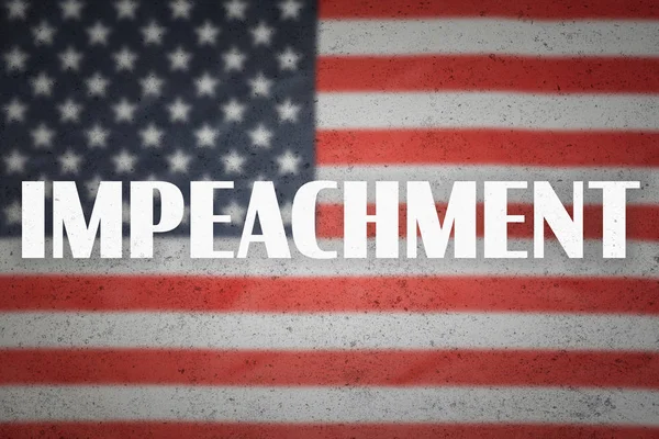 "Impeachment "mot sur le fond du drapeau des États-Unis . — Photo